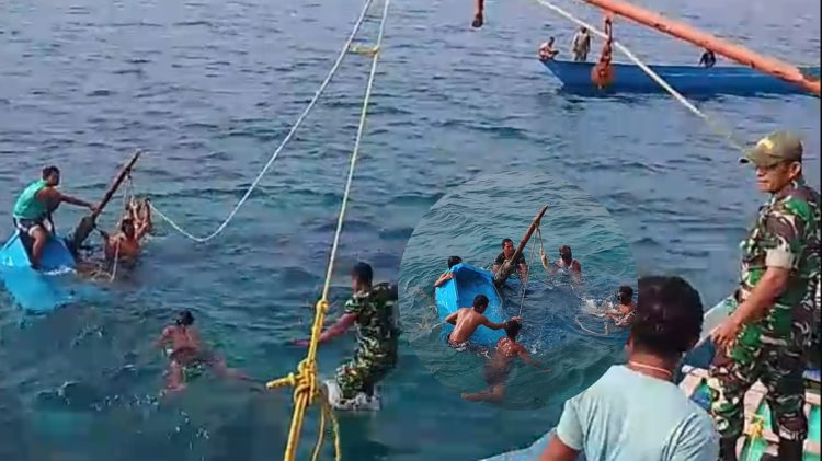 Speedboat Tenggelam usai Tabrak Tiang Mercusuar, 3 Korban Berhasil Diselamatkan oleh Petugas Koramil Geser