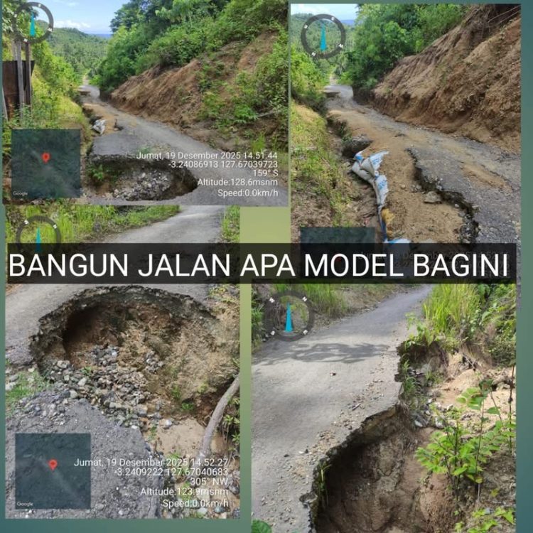Jalan Rp 7,3 M di Pulau Kelang Rusak Parah, Mahasiswa Ancam Laporkan ke Kejati